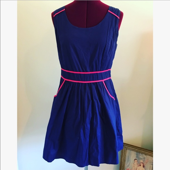 Price Drop ❗️EmmeLee blue dress with pink 💝piping - Picture 1 of 6